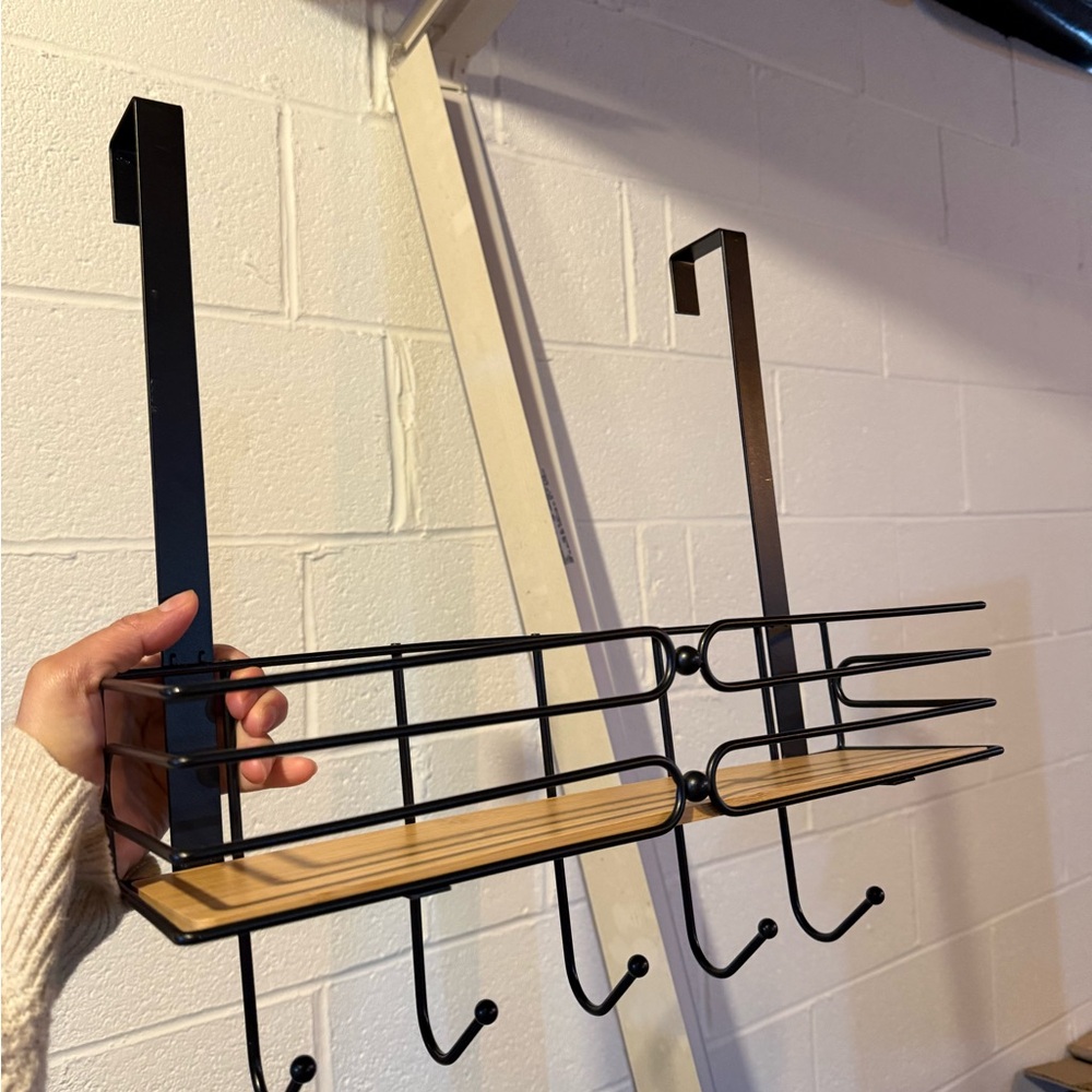 Over door shelf and 5 hooks